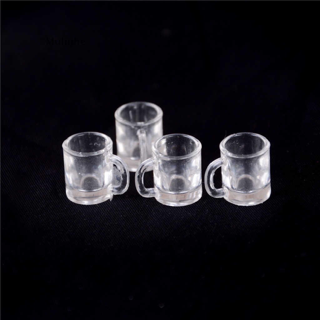 Set 4 Ly Thủy Tinh Uống Bia Bằng Nhựa Tỉ Lệ 1 / 12 Trang Trí Nhà Búp Bê