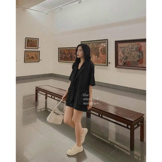 SET ÁO VEST KẺ SỌC  + SHORT