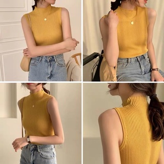 Áo sát nách cao cổ len tăm basic Quảng Châu P615