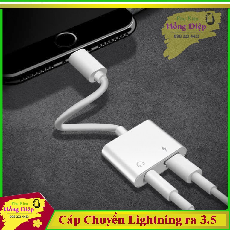 Cáp Chia Cổng Lightning Sang Lightning Kèm 3.5mm Cho Iphone 7/8/X kết nối bluetooth