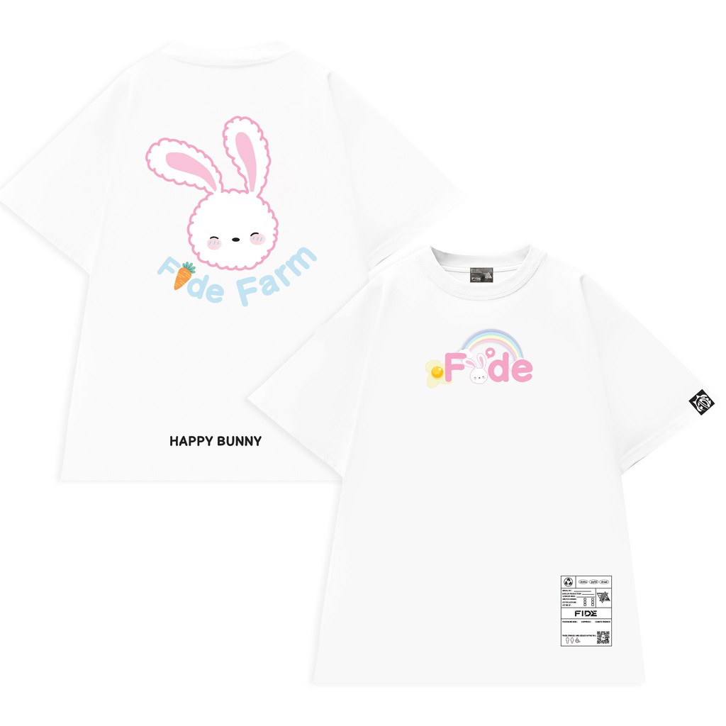 Áo thun tay lỡ FIDE phông unisex nam nữ Signature Cotton oversize form rộng ulzzang BUNNY