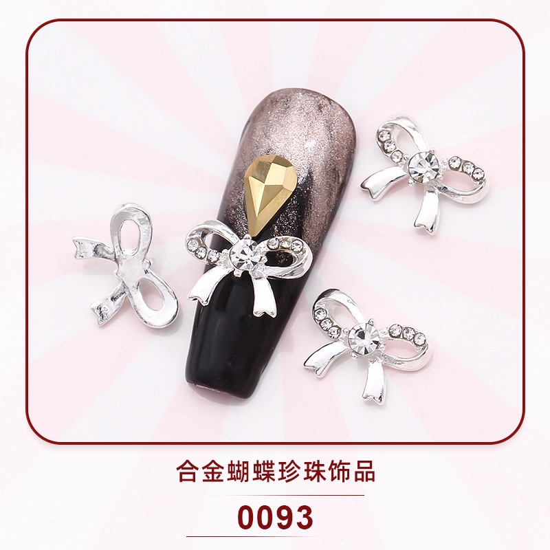 Phụ Kiện Trang Trí Móng Tay Hình Bướm Bằng Hợp Kim Đính Đá Xinh Xắn Thời Trang Mới