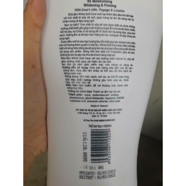 Sữa Tắm Trắng Dê White Care 1200ml | BigBuy360 - bigbuy360.vn