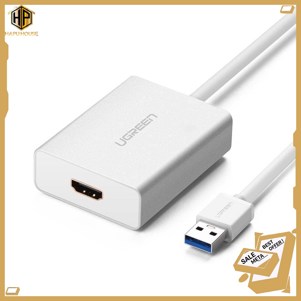 Cáp USB 3.0 to HDMI Ugreen 40229 độ phân giải Full HD chính hãng - Hapuhouse