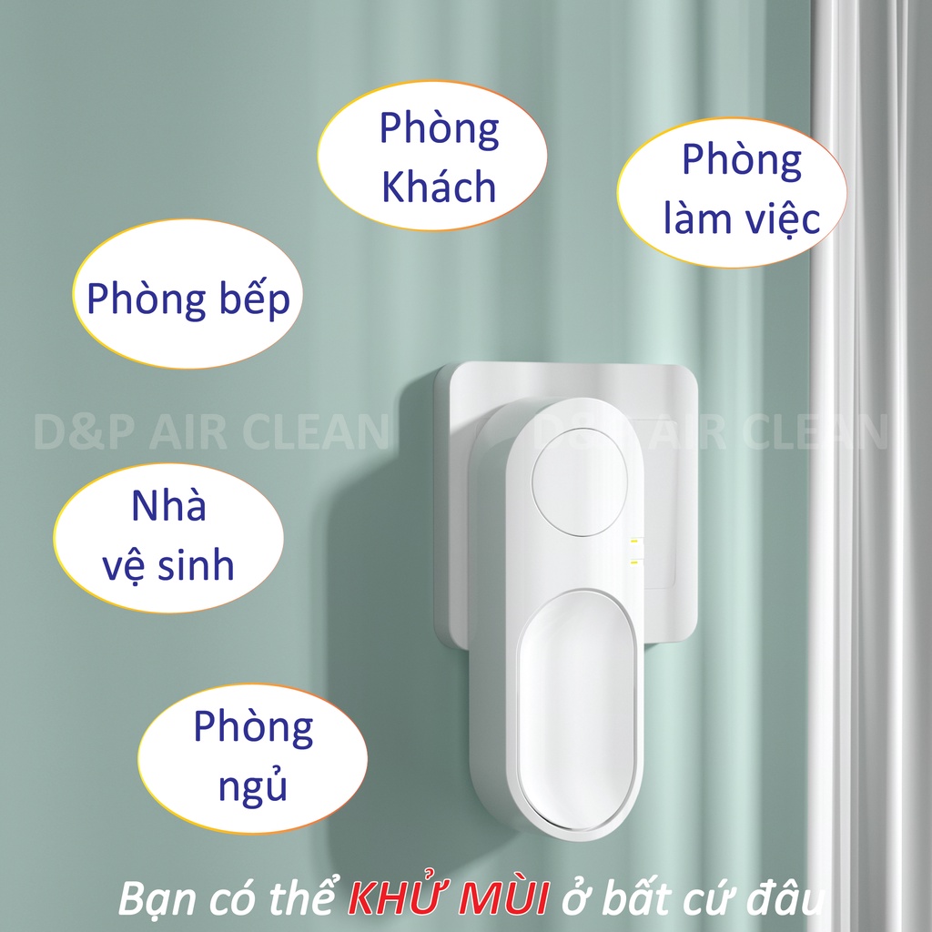 Máy lọc không khí mini khử mùi bếp nhà vệ sinh vật nuôi trong nhà bằng ion âm, hương thơm sáp thơm, bảo hành 24  tháng