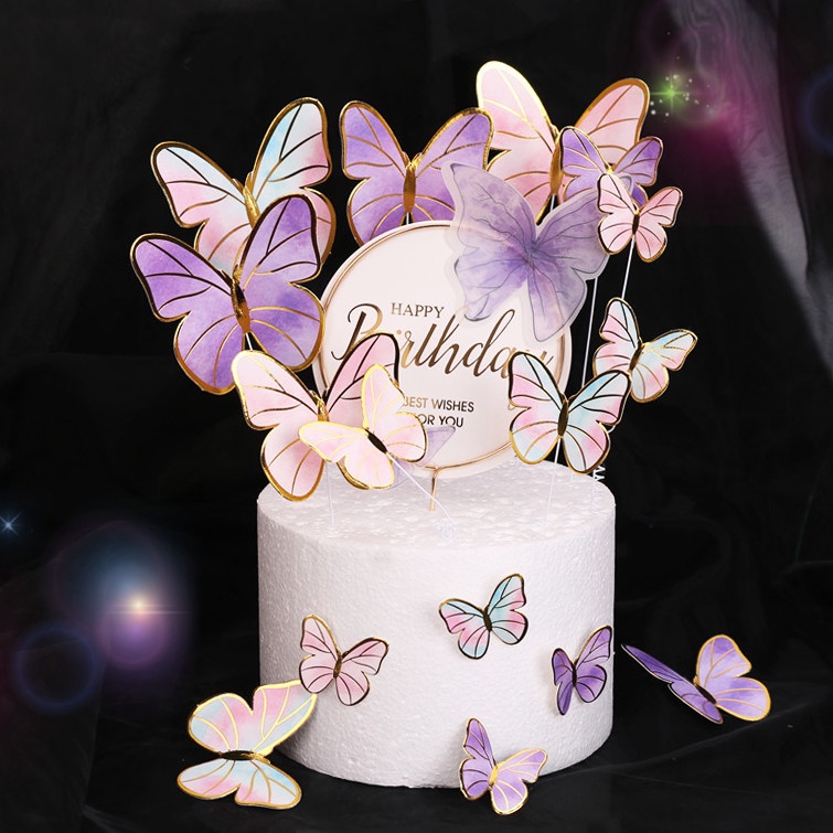 10 Que Cắm Trang Trí Bánh Chữ Happy Birthday Xinh Xắn