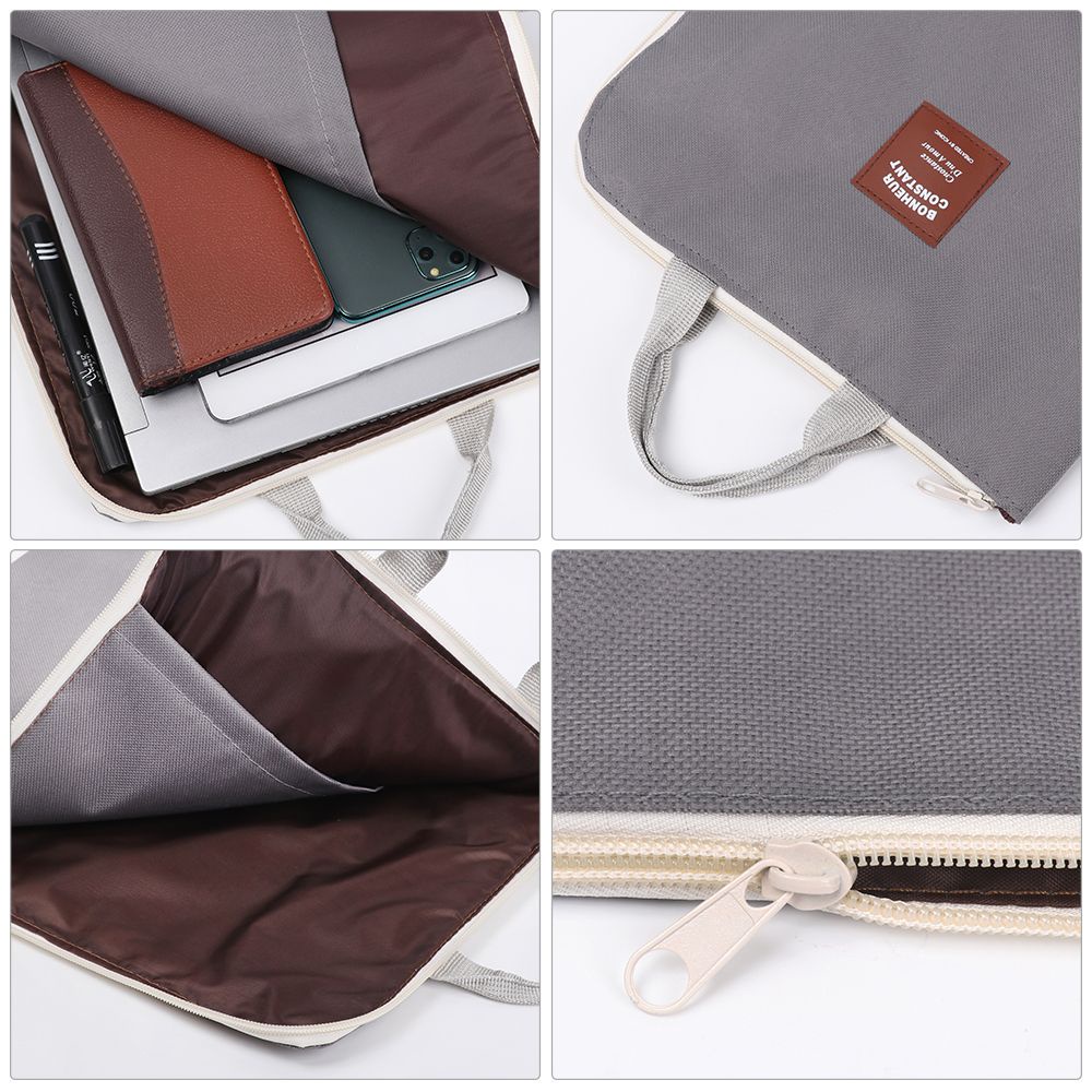 Túi Đựng Tài Liệu Khổ A4 Bằng Vải Oxford Có Khóa Kéo Nhiều Màu Đa Năng