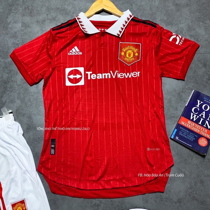 Bộ quần áo đá banh CLB MU Teamviewer có cổ 2023 hàng cao cấp