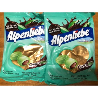 Kẹo Alpenliebe Hương Bạc Hà nhân sôcôla 25 viên/gói