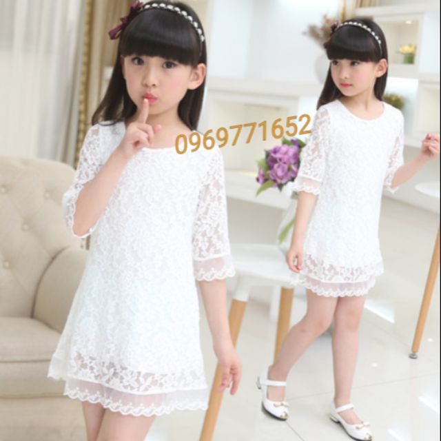 Đầm ren bé gái