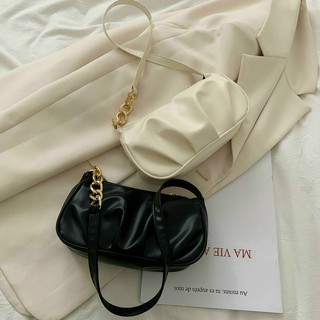 Túi Kẹp Nách Xếp ly Phong Cách Hàn Quốc _ Màu Trắng Đen + Ảnh và Video Thật _ TD22