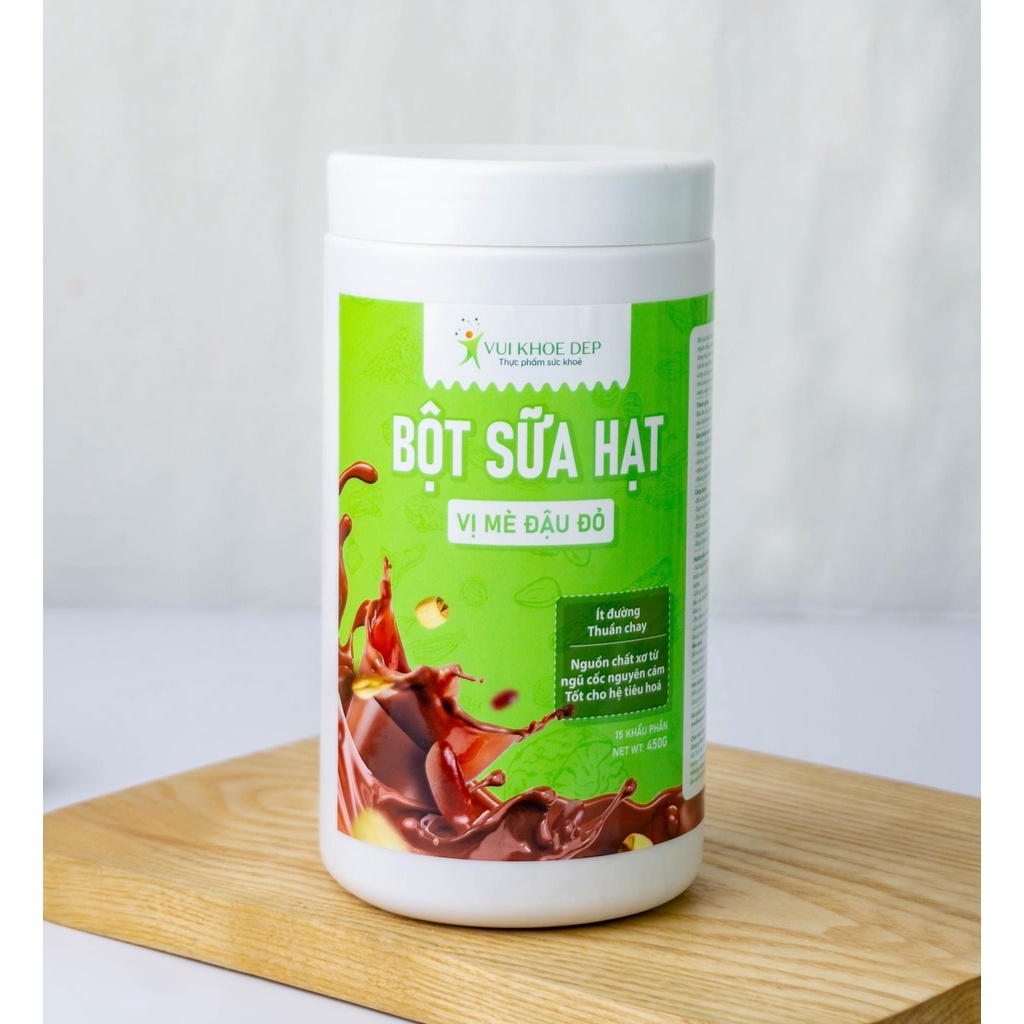 Bột Sữa Hạt Vị Mè Đậu Đỏ Vui Khoẻ Đẹp Ăn Kiêng, Giảm Cân - 450g