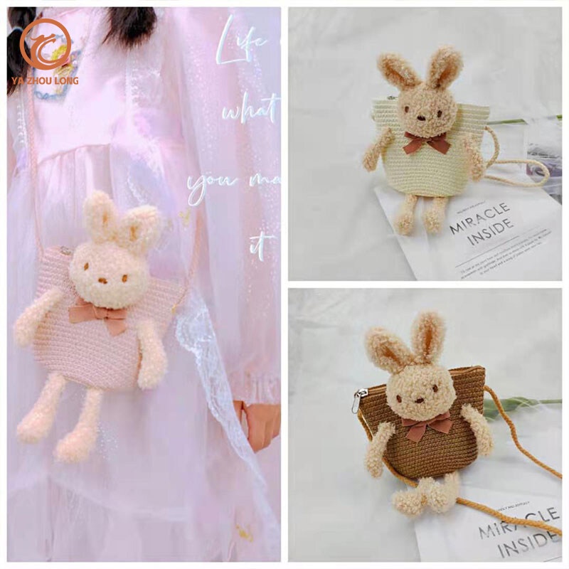 Túi cói YAZHOULONG hình chú thỏ dễ thương cho nữ
