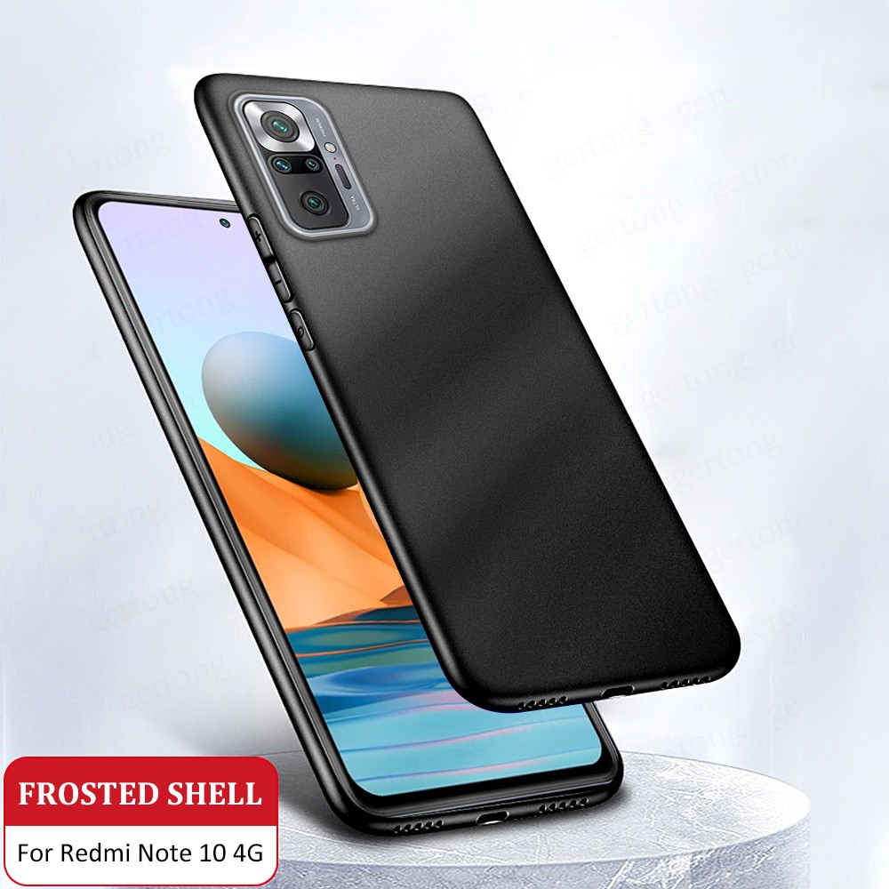 Ốp điện thoại silicon TPU mềm màu đen trơn thiết kế mỏng nhẹ cho Redmi Note 10 9T 9 Pro 9S