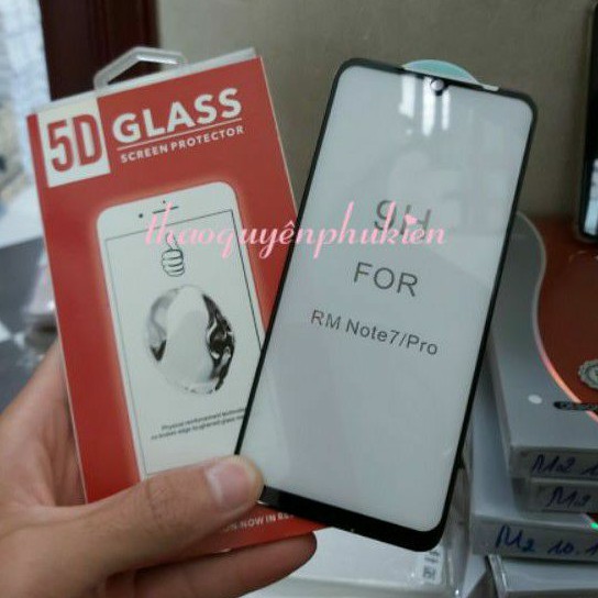 Kính cường lực cho xiaomi redmi note 7/redmi note 7 pro hiệu Glass 5D xịn full keo màn hình