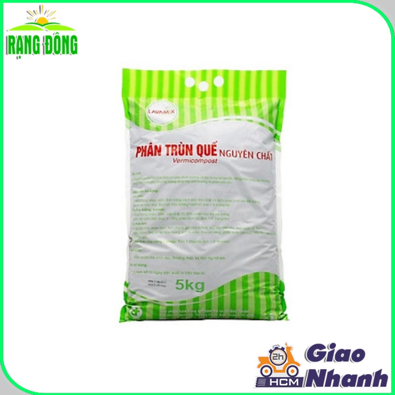 Phân Trùn Quế LAVAMIX Đã Qua Xử Lý (Túi 5 KG), Giàu Dinh Dưỡng Cho Cây Trồng, Cải Tạo Đất Hiệu Quả - Hạt giống Rạng Đông