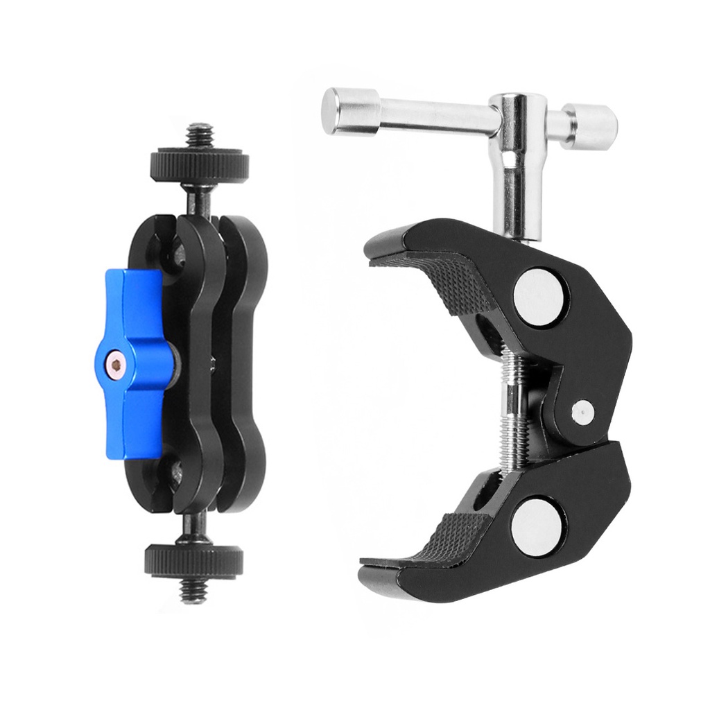 Giá Đỡ Máy Ảnh Đầu Bi Đôi Xoay 360 Độ Đa Năng Chuyển Đổi 1 / 4 "Cho Đèn LED / Màn Hình DSLR