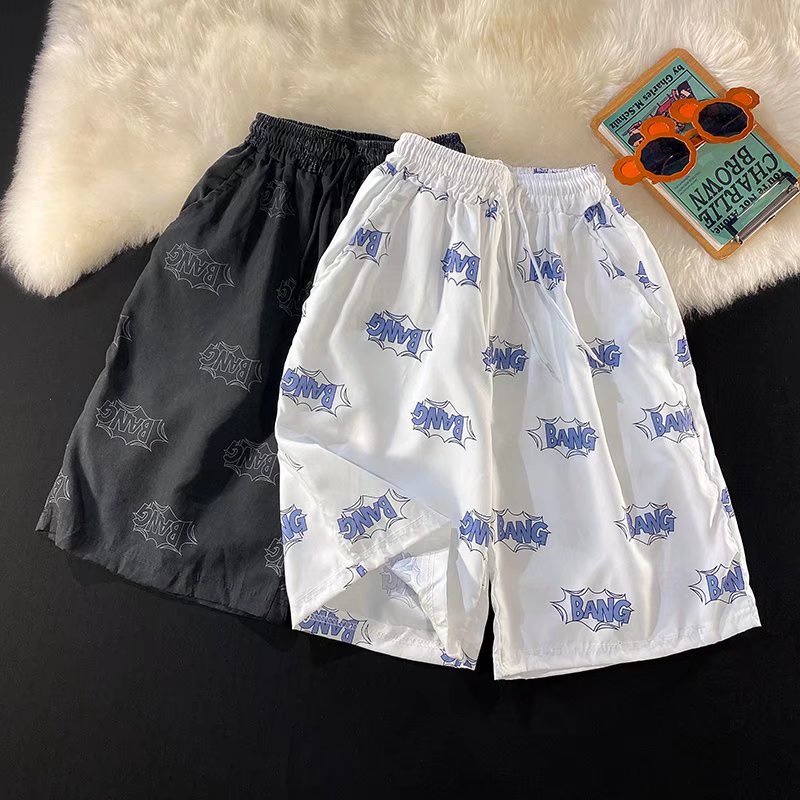 Quần short thể thao dáng rộng in chữ thời trang mùa hè mới dễ phối đồ cho cặp đôi M-2XL