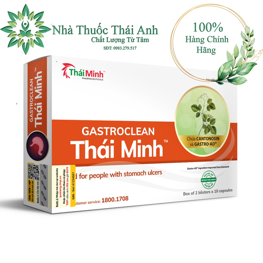 GASTROCLEAN Thái Minh Dùng Cho Người Viêm Loét Dạ Dày