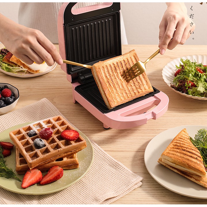 Máy Kẹp Bánh Mì SH-113S 650W Hãng Chính Hãng, Máy Nướng Bánh Mì Sanwich Chỉ Với 3 Phút Có Ngày Bữa Sáng