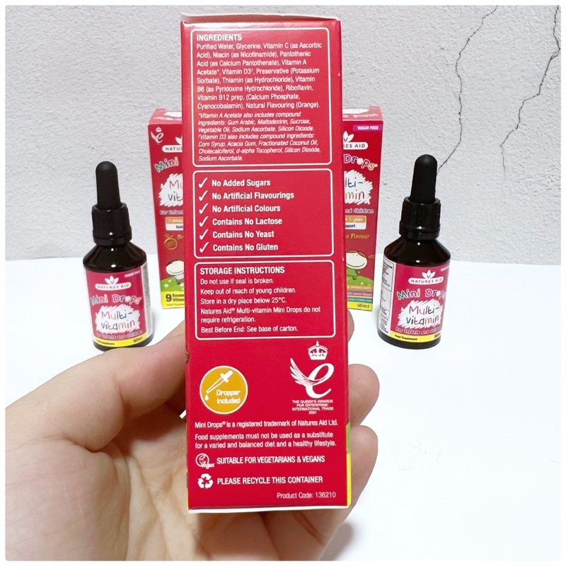 Vitamin tổng hợp Natures Aid Multivitamin dạng nhỏ giọt 50ml