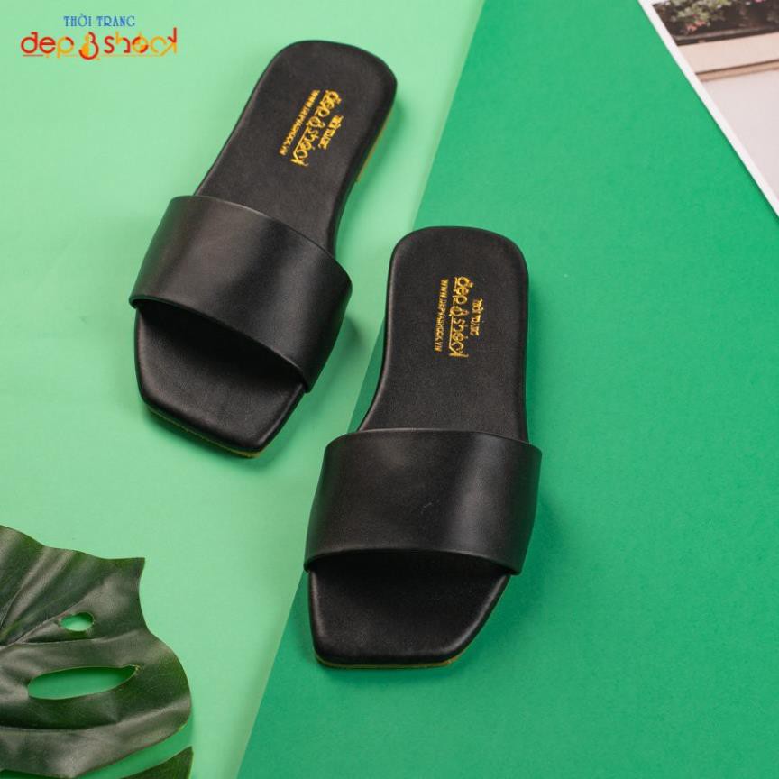 Dép nữ thời trang quai ngang đế bệt Depvashock MS 111