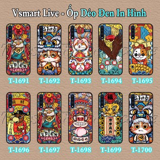 Ốp lưng Vsmart Live dẻo đen in hình 12 con giáp siêu chất
