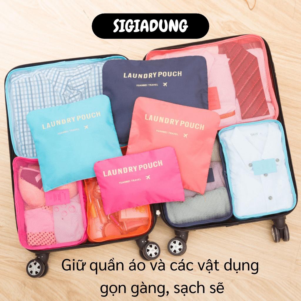 [SGD] Set túi đựng quần áo vật dụng - Bộ 6 Túi đựng đồ du lịch Laundry Pouch chất liệu cao cấp nhiều kích cỡ 2875