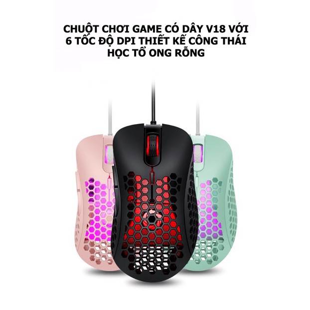 Chuột Chuyên Game FRIWOL V18 Thiết kế kiểu tổ ong rỗng