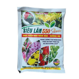 Gói 100g - Phân bón siêu lân 550 Flowers siêu ra rễ và phân hóa mầm hoa 10-55-10+TE