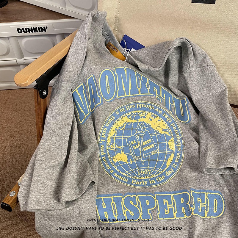 Áo thun NRVP tay ngắn cổ tròn phong cách đường phố Nhật Bản thời trang mùa hè 2022 cho nữ