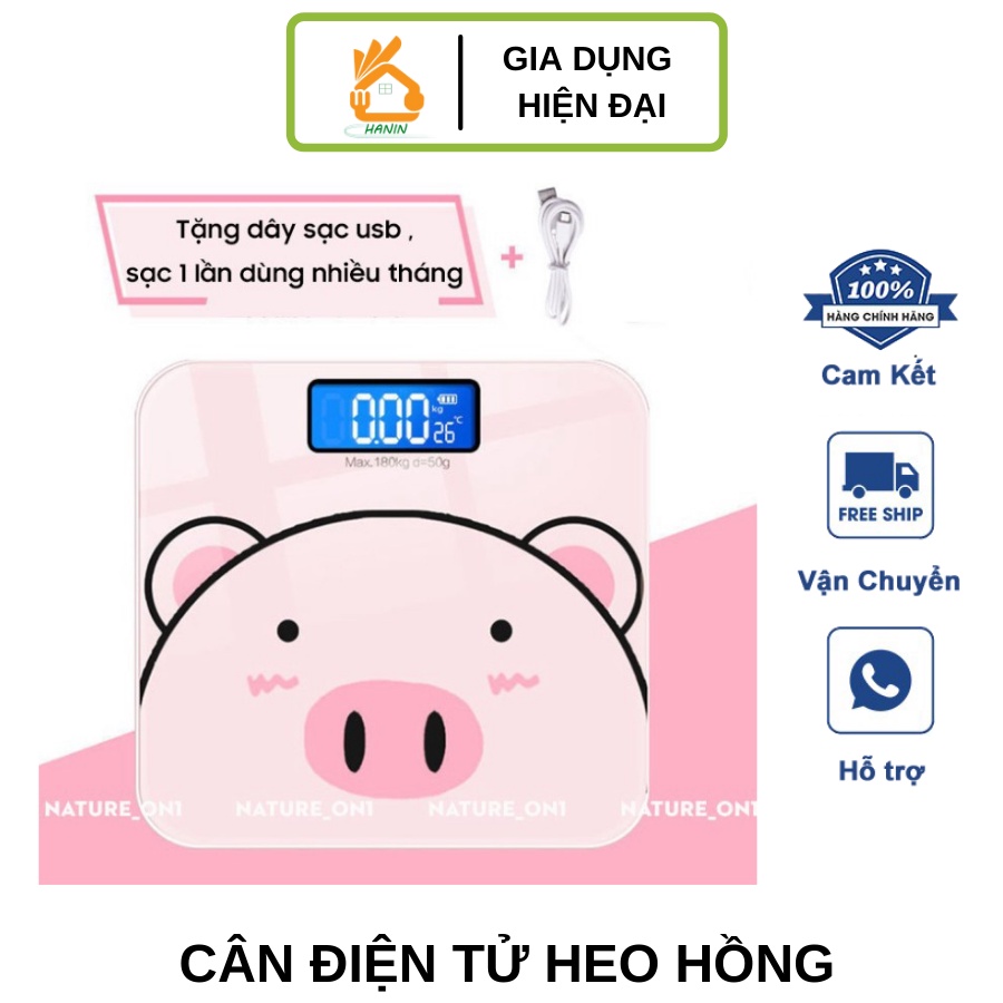 Cân Điện Tử Sức Khỏe Hình Heo Hồng Xinh Xắn - Cân Điện Tử Heo Hồng