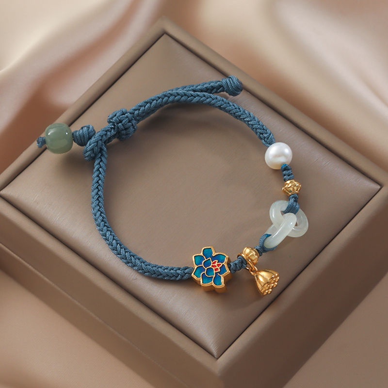 Vòng Tay Bện Dây Đính Hạt Ngọc Trai An Toàn Dành Cho Bạn Gái