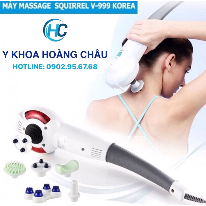 Máy massage cầm tay 7 đầu Squirrel V-999 (100% Nhập Khẩu Hàn Quốc-bảo hành 1 năm) (mát xa)