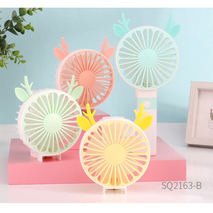 Quạt mini cầm tay 5 Cánh Hình thú dễ thương pin sạc - Có thể gập gọn | BigBuy360 - bigbuy360.vn