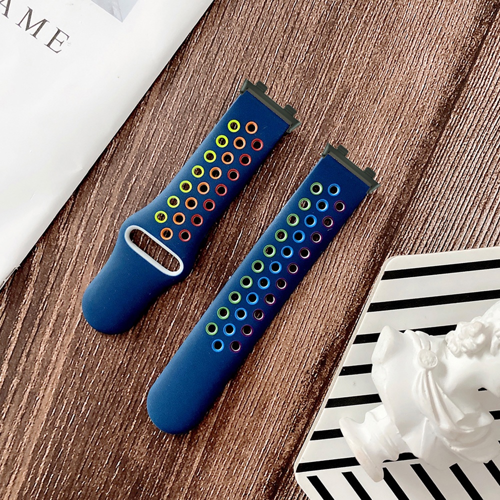 Dây Đeo Silicon Mềm Màu Cầu Vồng Cho Đồng Hồ Thông Minh OPPO Watch 2 / 1 41mm 42mm 46mm