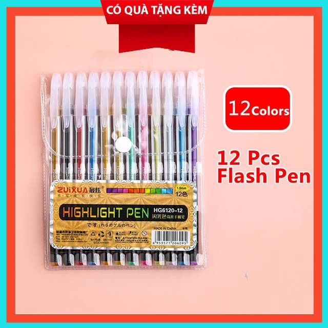12 cây bút viết mực dạ quang ZUIXUA 6120