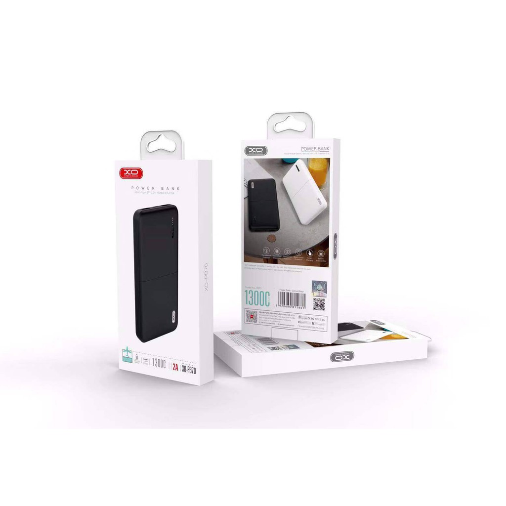 Sạc dự phòng XO PB70 13000 mAh đèn LED