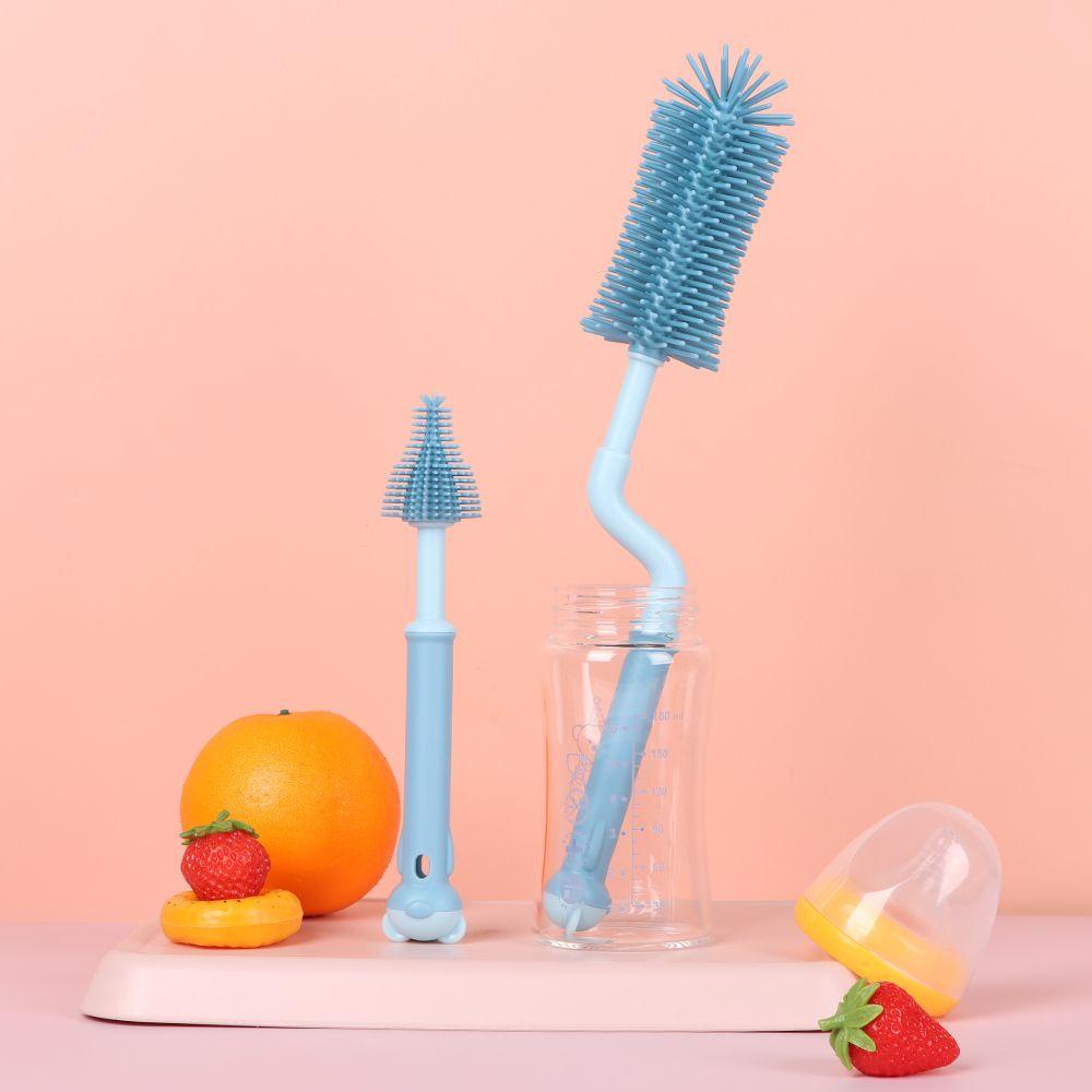 SUSANS Bàn Chải Silicone Cán Dài Xoay 360 Độ Tiện Dụng° Cọ Vệ Sinh Bình Sữa Em Bé Có Thể Xoay Được Tiện Dụng