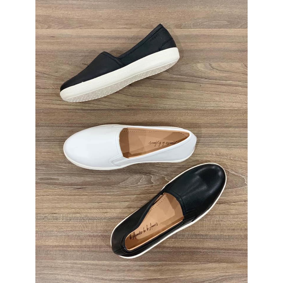 [Size 38] Giày bệt nữ/ giày slipon cao cấp đế bằng Màu đen | AShoes VNXK