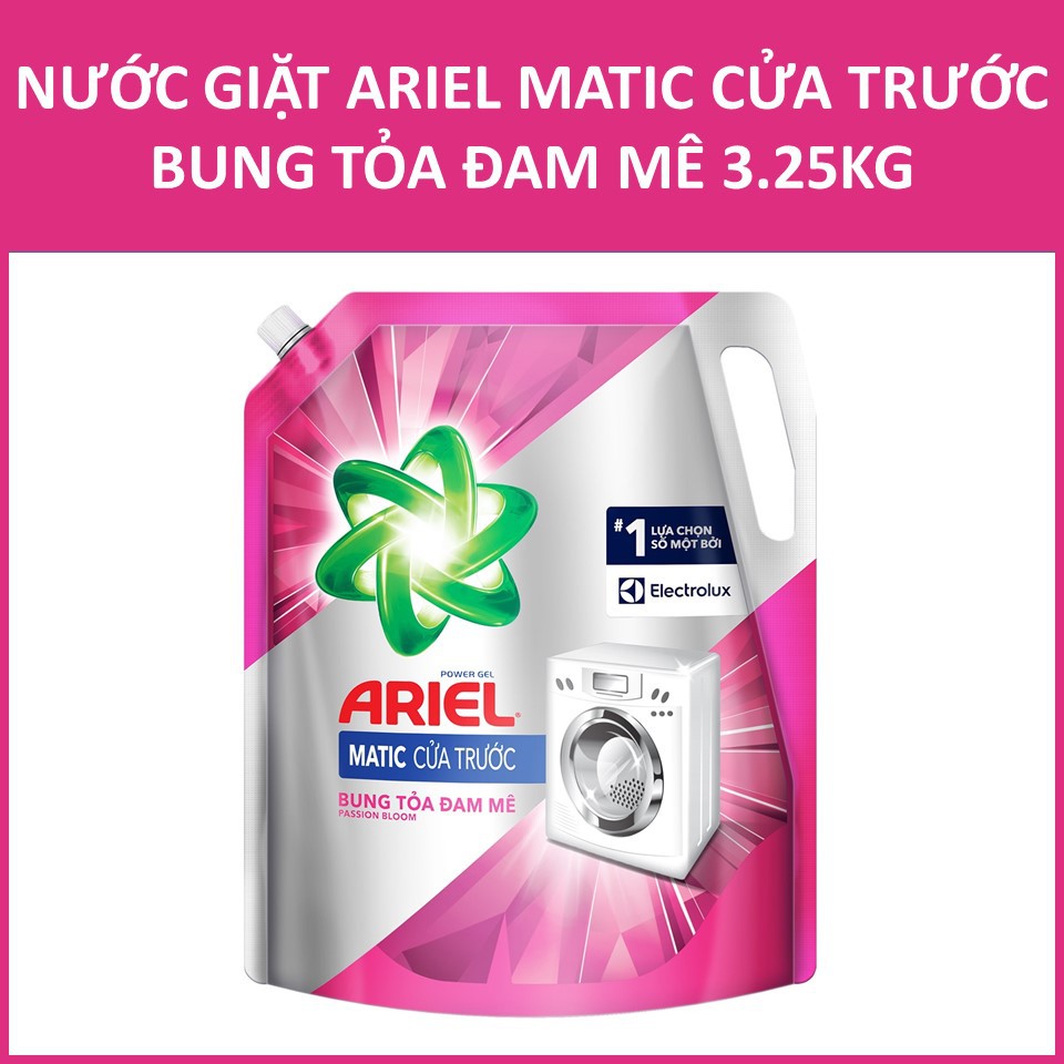 Nước giặt Ariel Matic Cửa trước Đam mê túi 3.25kg