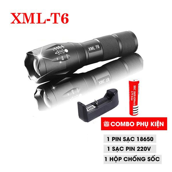 Den Bin Sieu Sang Police, Đèn Pin Siêu Sáng Tầm Xa Led Xml-T6 Sản Phẩm Chất Lượng Cao ,Độ Sáng Mạnh Cự Ly Chiếu Xa