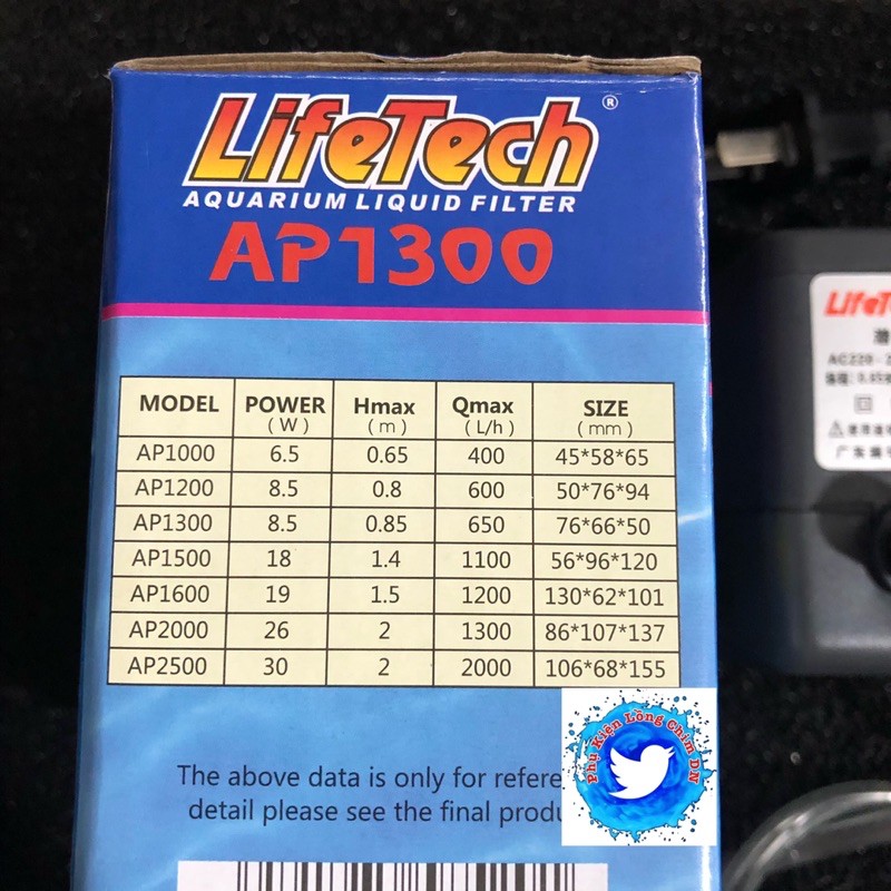 Bơm Bể Cá Lifetech AP1300 (8.5W - 650L/H - 0.85M) - Máy Bơm Nước Hồ Cá