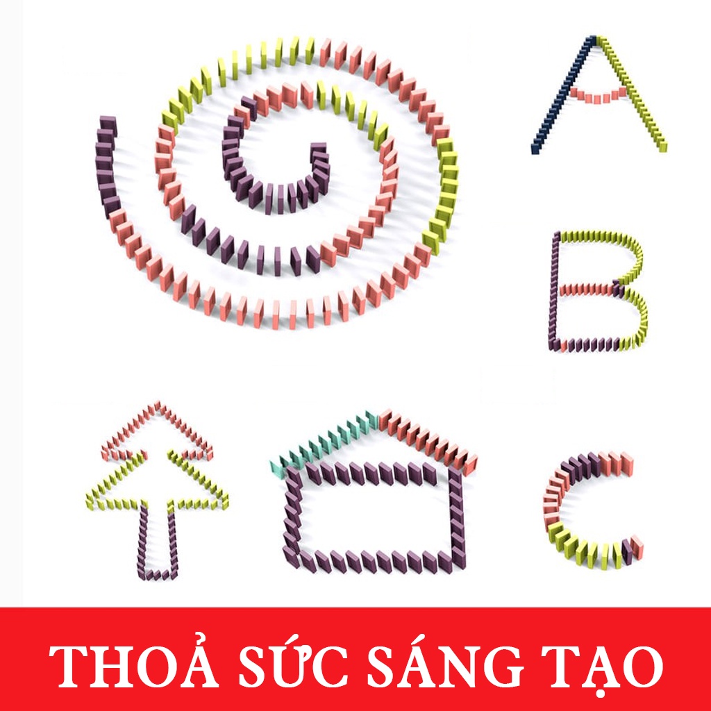 Đồ chơi tàu hỏa - Xe lửa xếp DOMINO tự động, phát nhạc thông minh cho bé yêu -dc4836