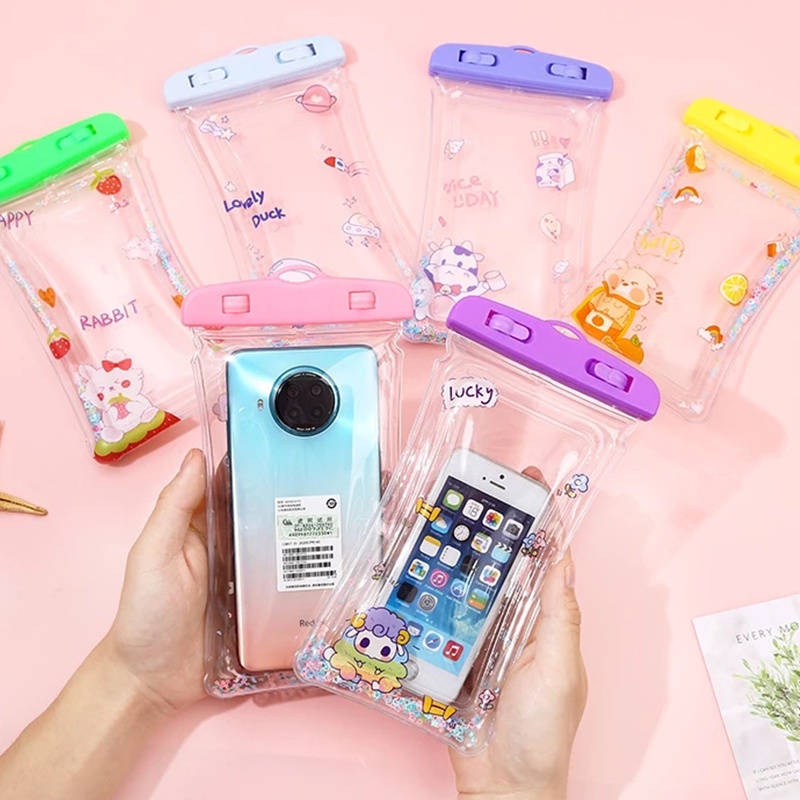 Túi Đựng Điện Thoại Mini Chống Nước Chống Thất Lạc Họa Tiết Hoạt Hình Dễ Thương