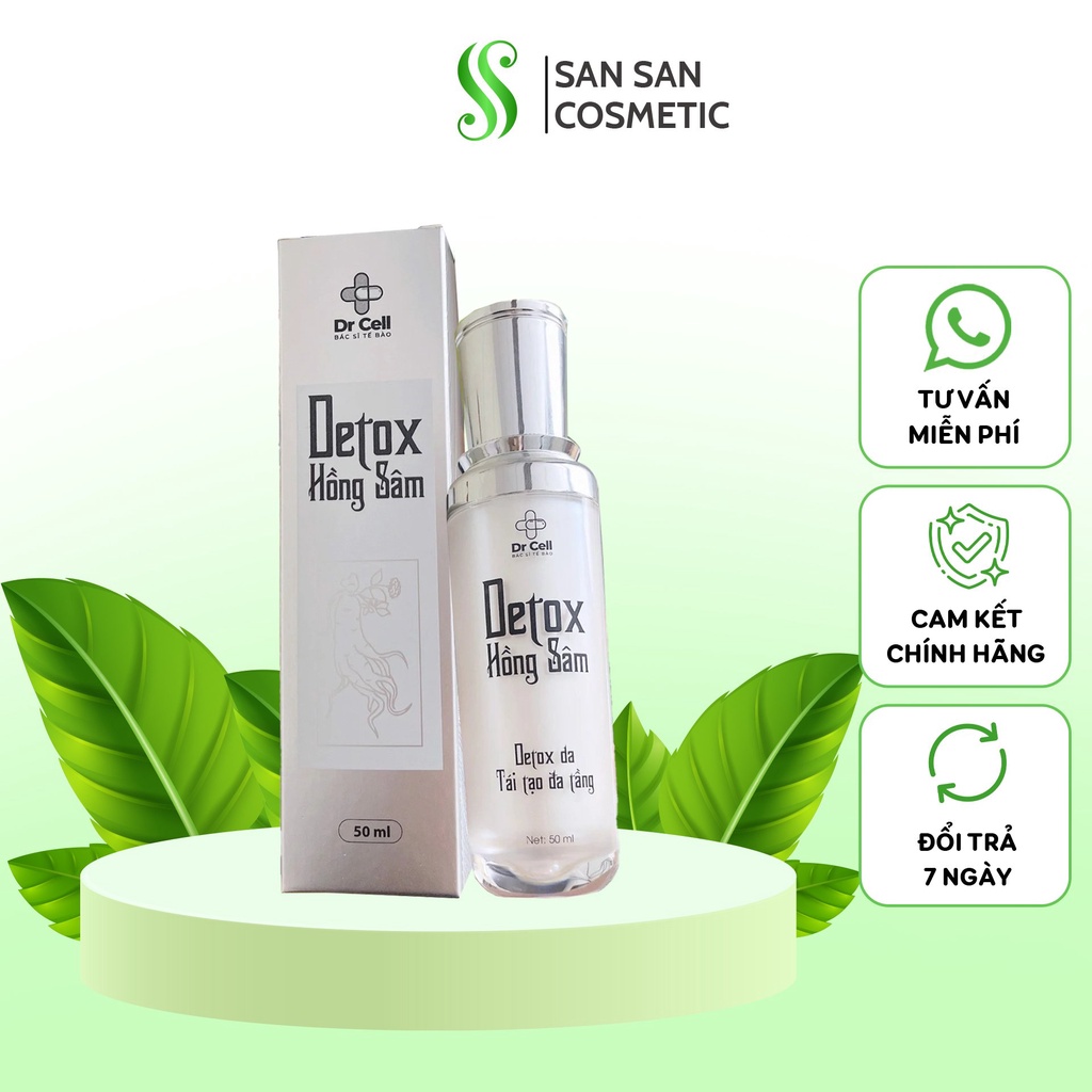 Detox Hồng Sâm drcell hổ trợ thải độc, dưỡng ẩm, chống lão hóa cho da chai 50ml - SAN39