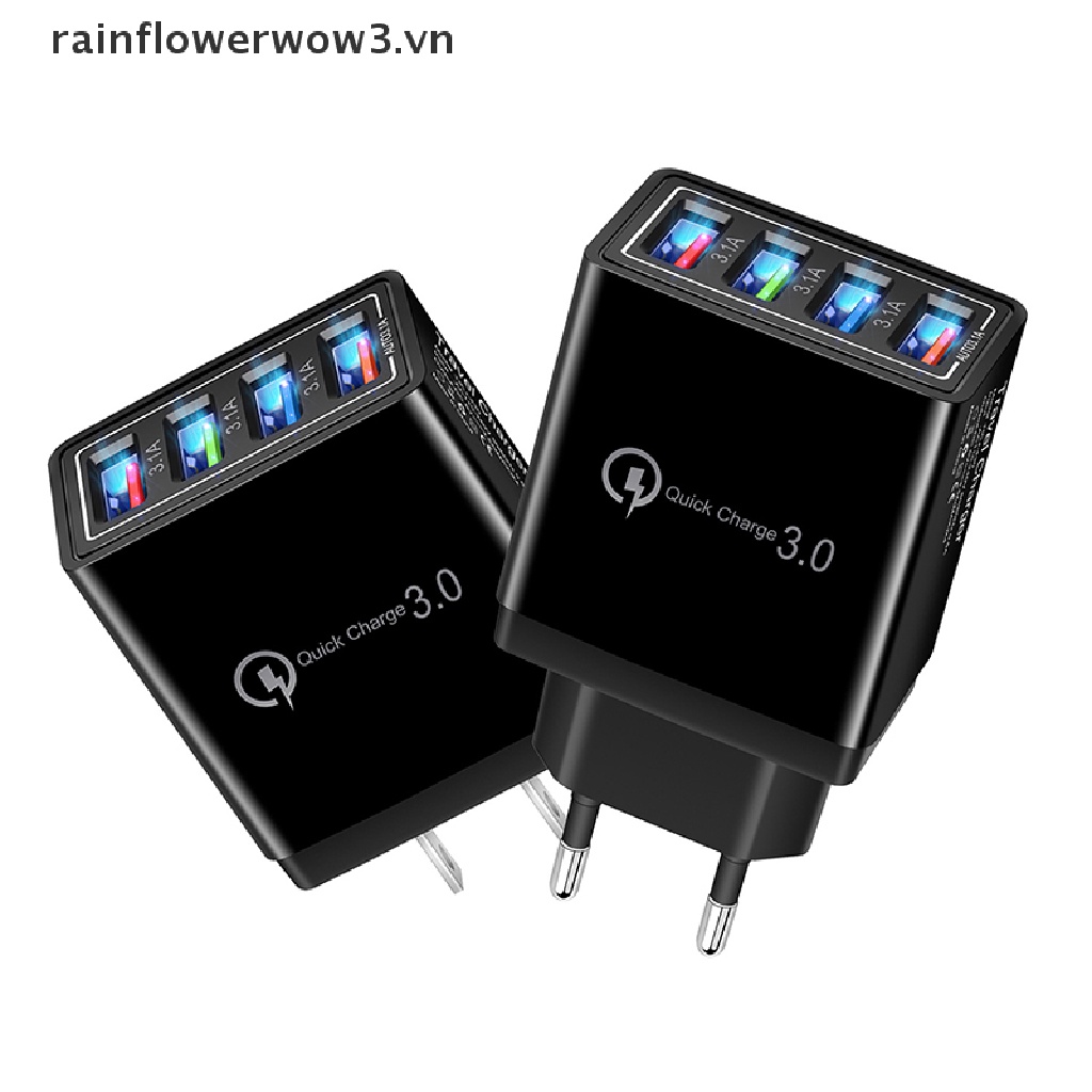 Củ sạc nhanh gắn tường 4 cổng usb QC 3.0