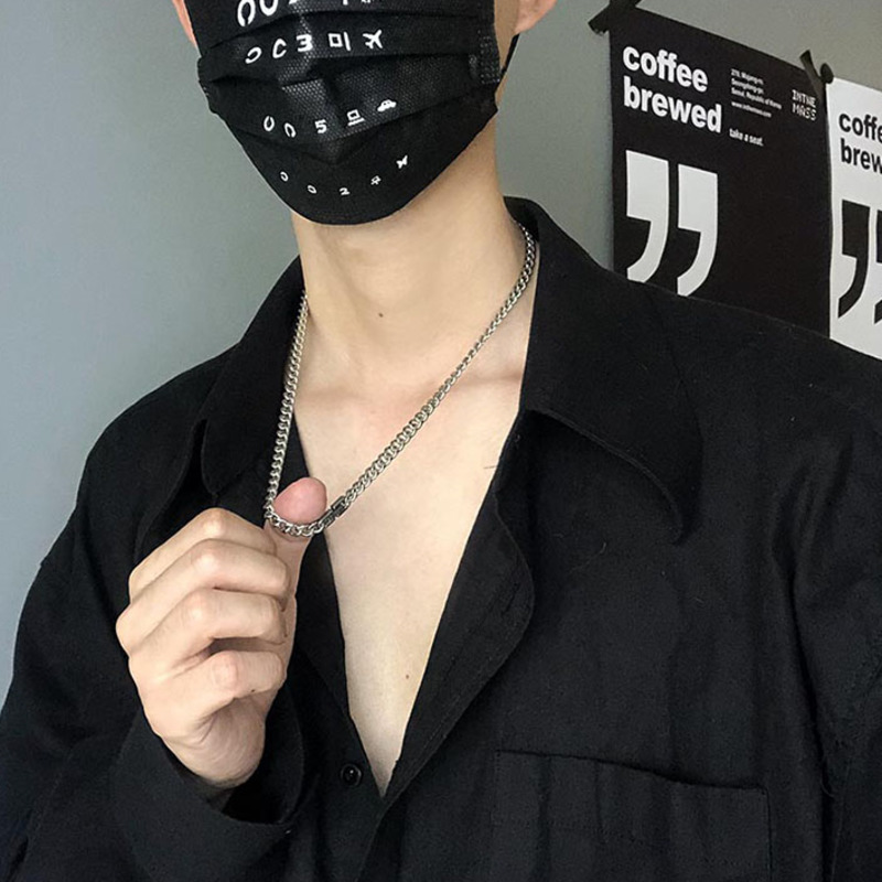 Dây Chuyền Thép Titan Phong Cách Hip-Hop 19573 Cá Tính Cho Cặp Đôi