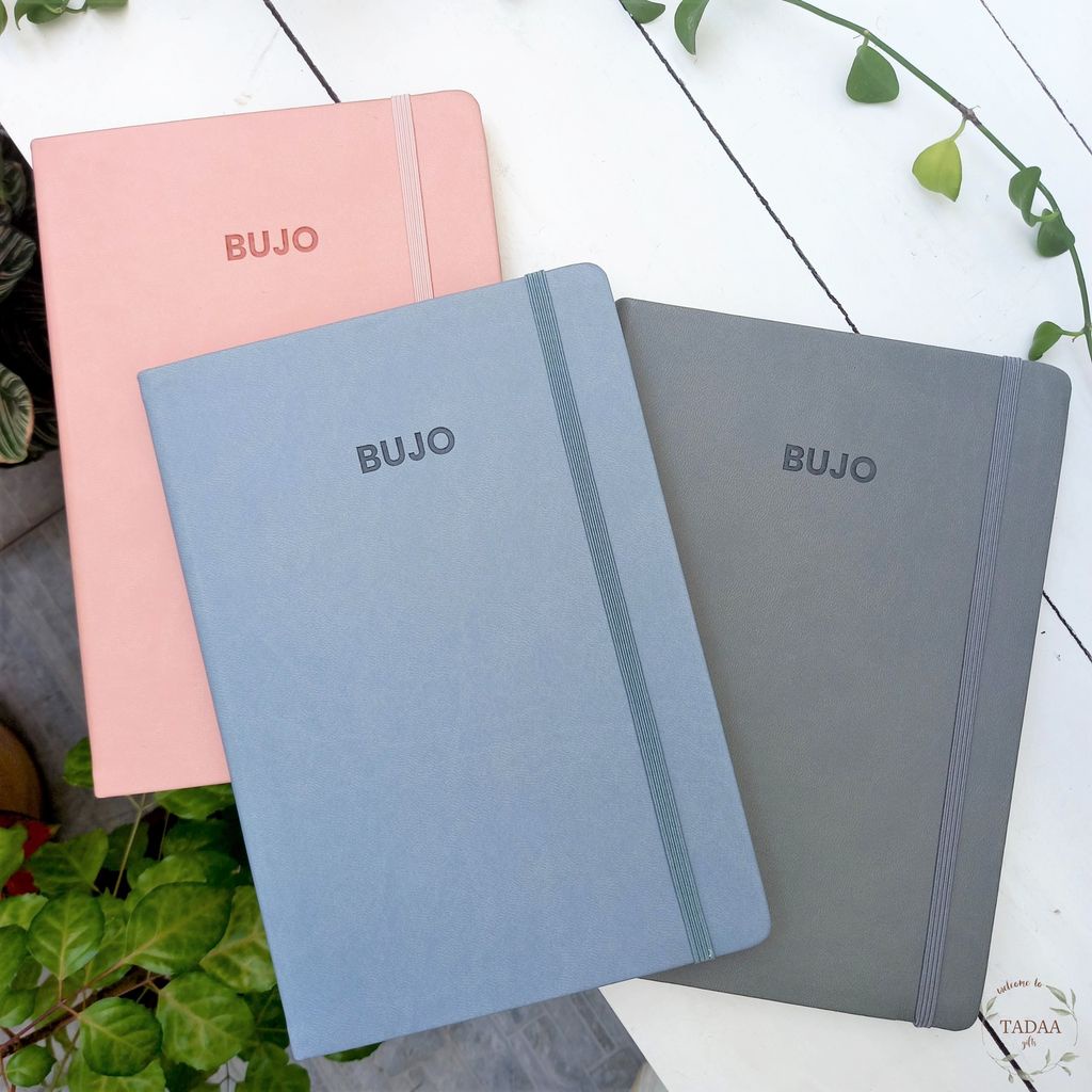 Sổ tay A5 pastel đơn giản BUJO, sổ nhật ký kẻ vuông và kẻ ngang tiện lợi