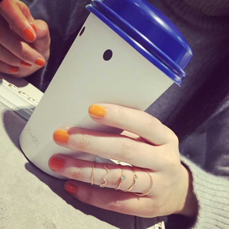 Set Nhẫn Đeo Tay Kim Loại Phong Cách Hàn Quốc Cho Nữ